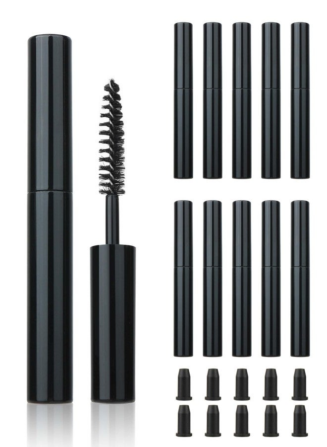 كوسيديا عبوة من 10 أنابيب ماسكارا سوداء صغيرة فارغة سعة 4 مل مع فرشاة، من كوسيديا، مناسبة لزجاجات سيروم الرموش وزيت الخروع. - Image 1